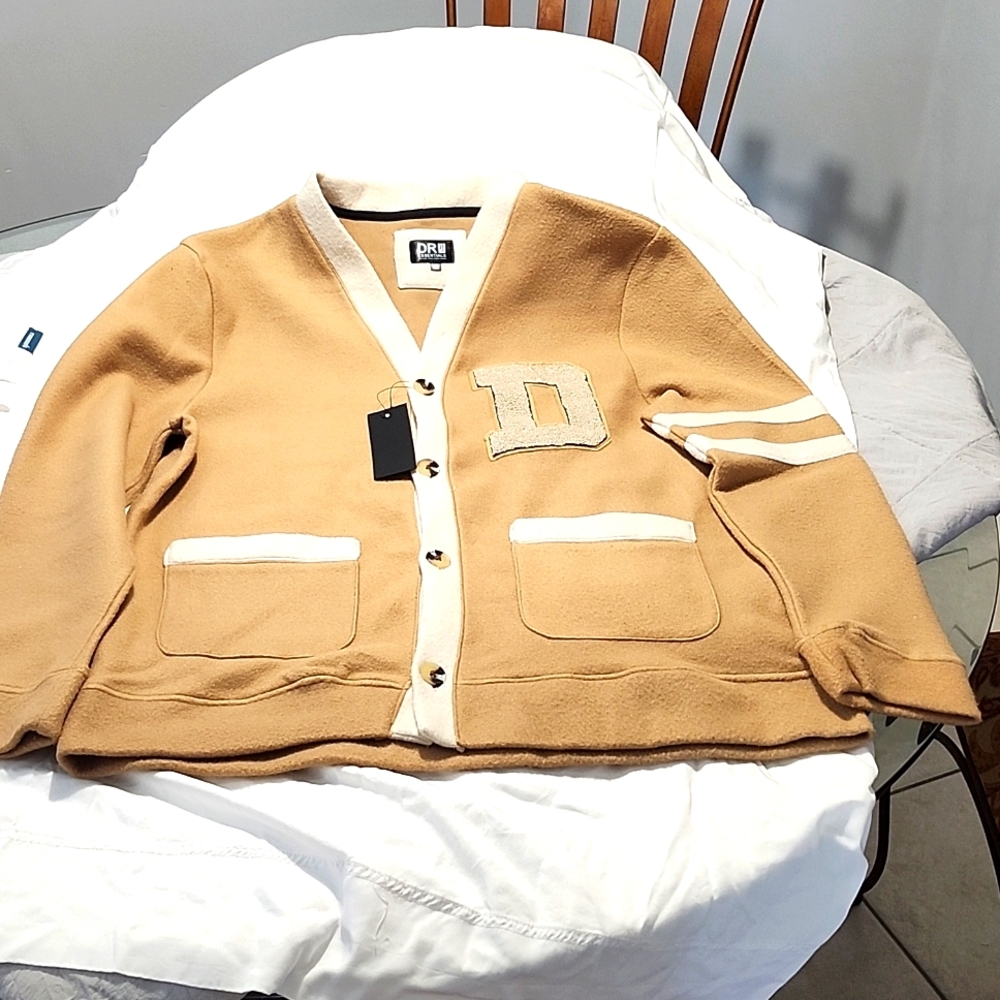 Tan Varsity Jacket for Men